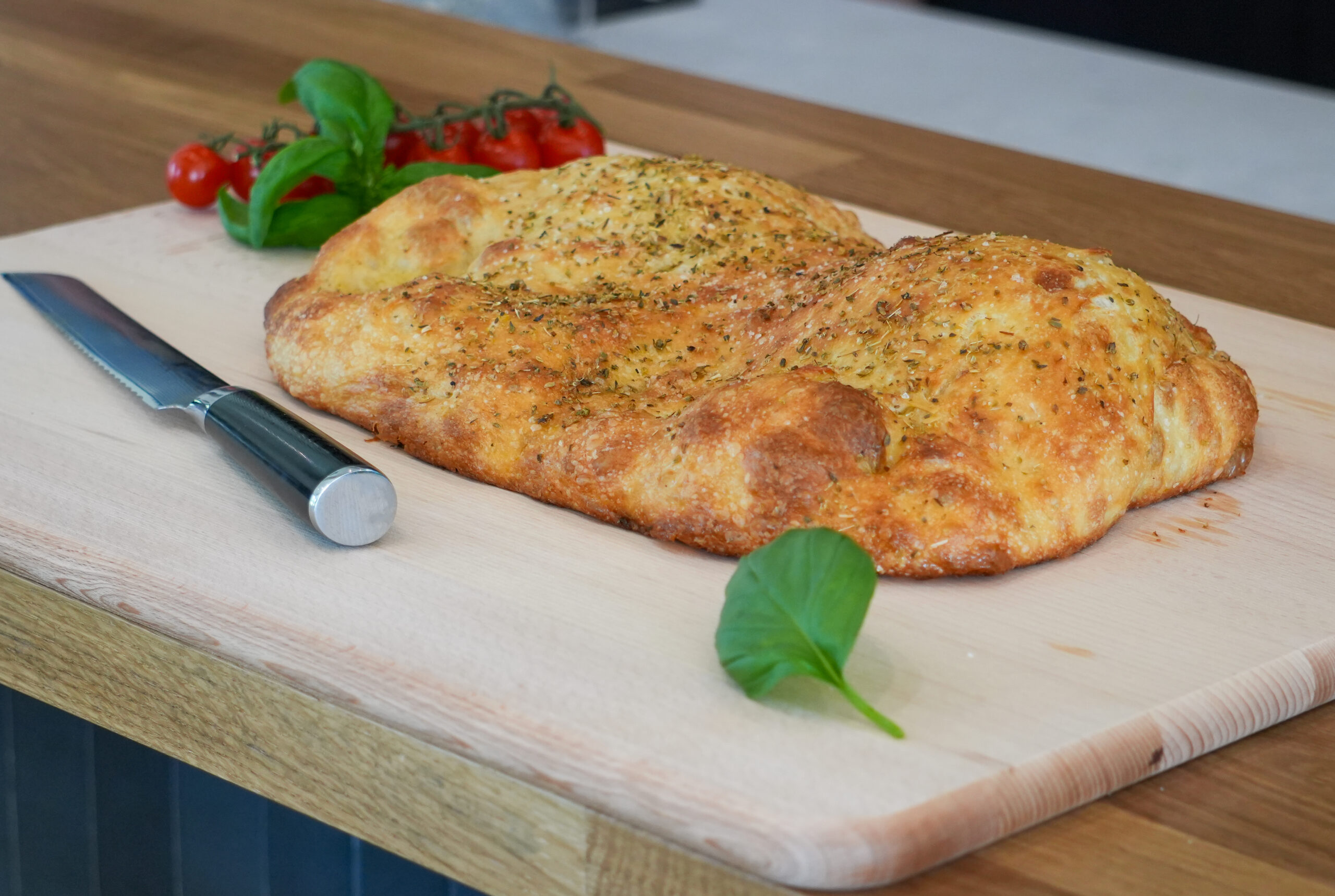 Focaccia bread made at sandblox pizza truck